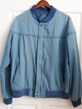 Vtg David Taylor Lightweight Bomber Jacket Windbreaker '80s Blue Men's Sz L